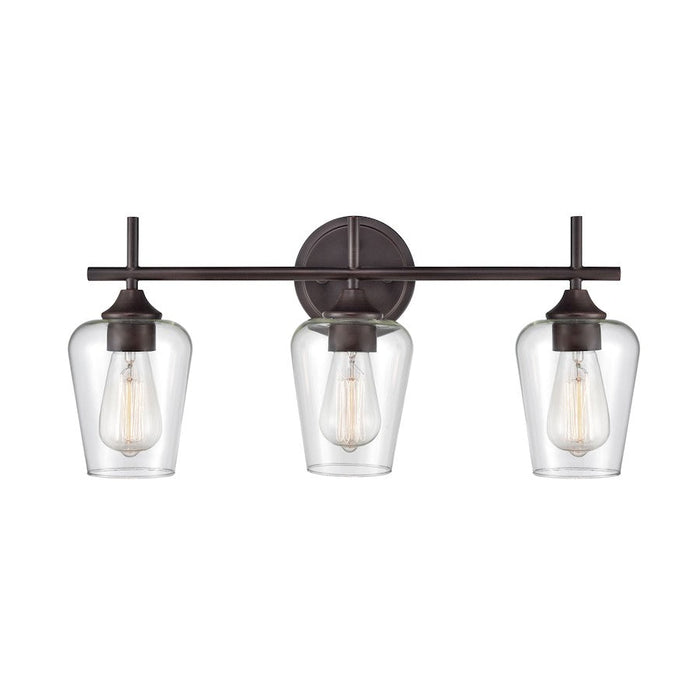 Millennium Lighting Ashford 3 Light Vanity Light, Rubbed Bronze/Clear