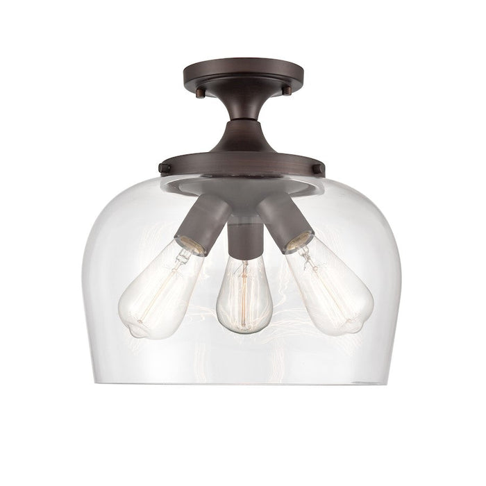 Millennium Lighting Ashford 3 Light Semi-Flush Mount, Bronze/Clear