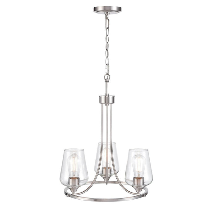 Millennium Lighting Ashford Chandelier, Brushed Nickel/Clear