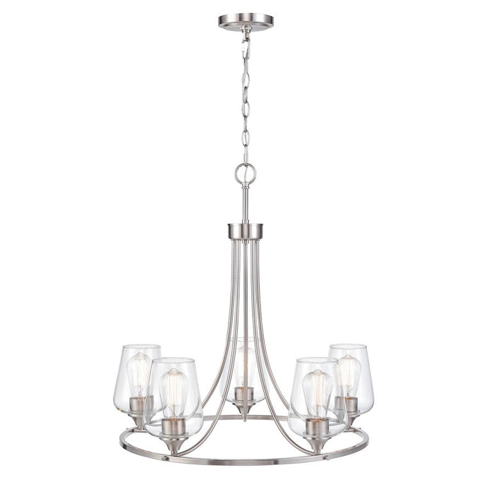 Millennium Lighting Ashford Chandelier, Brushed Nickel/Clear