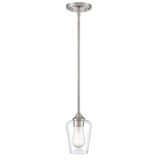 Millennium Lighting Ashford 1 Light 38" Mini-Pendant, Nickel/Clear - 9731-BN