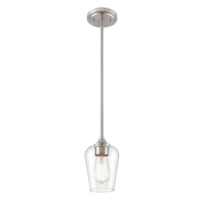 Millennium Lighting Ashford 1 Light Mini-Pendant, Nickel/Clear