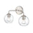 Millennium Lighting 2 Light Vanity Light, Brushed Nickel/Clear