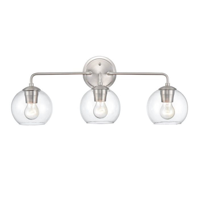 Millennium Lighting 3 Light 10" Vanity Light, Brushed Nickel/Clear - 9753-BN