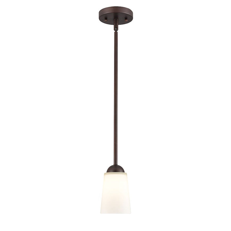 Millennium Lighting Ivey Lake 1 Light Pendant, Bronze/Etched White