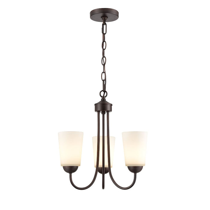 Millennium Lighting Ivey Lake 3 Light Chandelier, Bronze/Etched White - 9803-RBZ