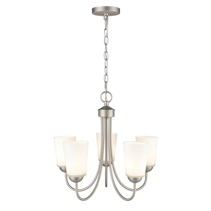 Millennium Lighting 5 Light Chandelier, Satin Nickel/Clear Seeded - 9805-SN