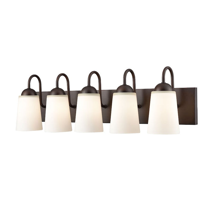 Millennium Lighting Ivey Lake 5 Light Vanity Light, Bronze/Etched