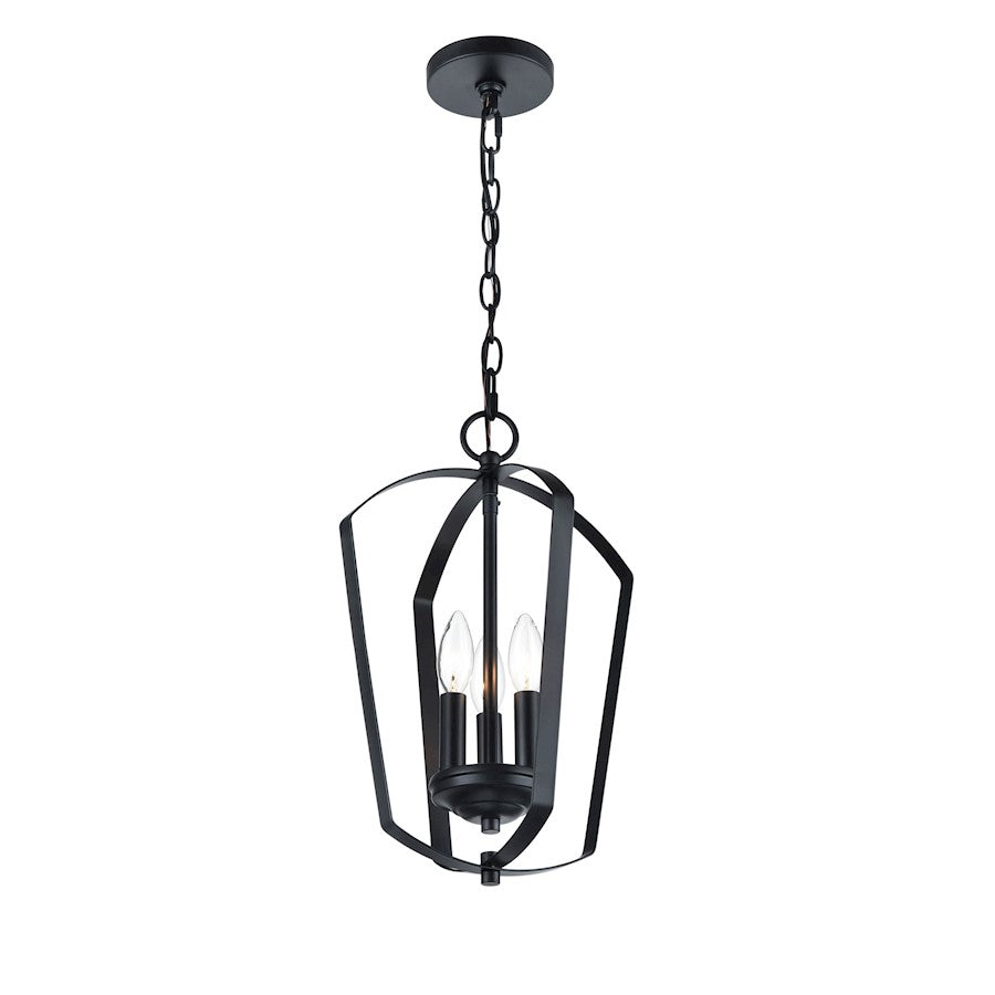 Millennium Lighting 3 Light Chandelier, Matte Black - 9823-MB