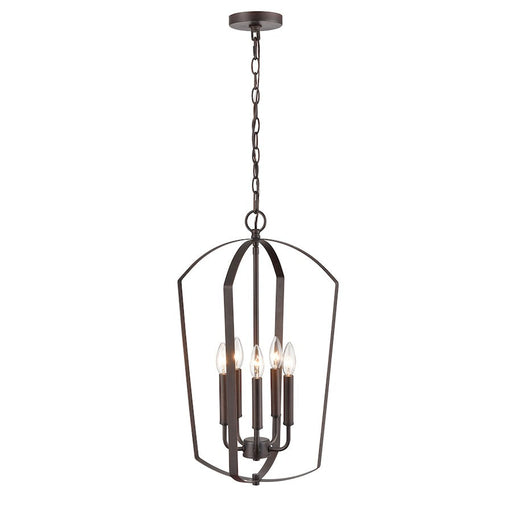 Millennium Lighting Ivey Lake 5 Light Pendant, Bronze/Etched White