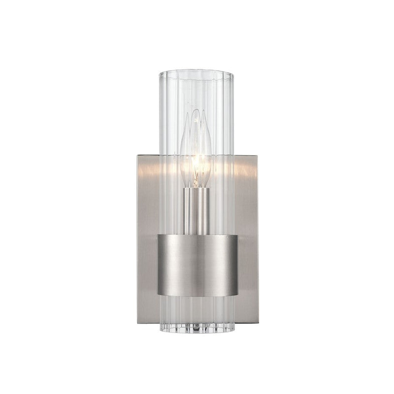 Millennium Lighting Caberton 1 Light Wall Sconce, Nickel/Clear Beveled - 9961-BN