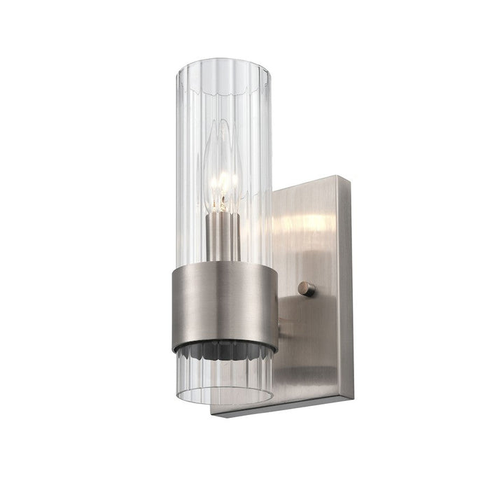 Millennium Lighting Caberton 1 Light Wall Sconce, Nickel/Clear Beveled