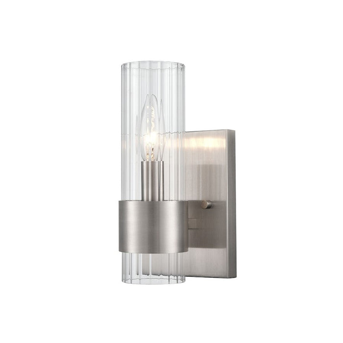 Millennium Lighting Caberton 1 Light Wall Sconce, Nickel/Clear Beveled