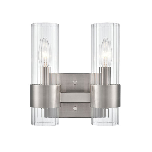 Millennium Lighting Caberton 2 Light Vanity, Nickel/Clear Beveled - 9962-BN