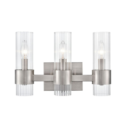 Millennium Lighting Caberton 3 Light Vanity, Nickel/Clear Beveled - 9963-BN