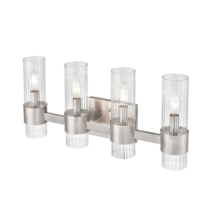 Millennium Lighting Caberton 4 Light Vanity, Nickel/Clear Beveled