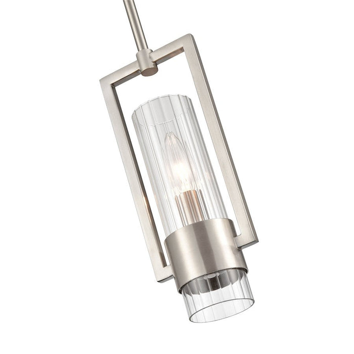 Millennium Lighting Caberton 1 Light Pendant, Nickel/Clear Beveled