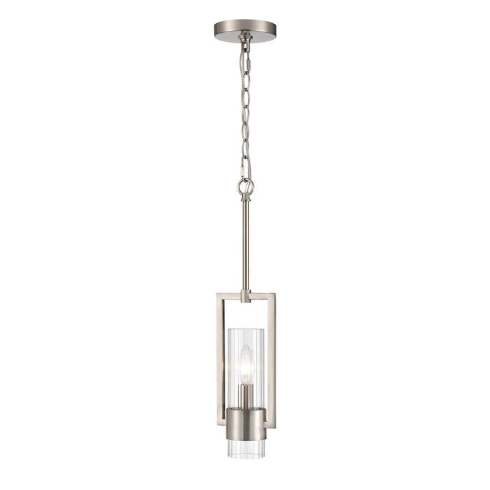 Millennium Lighting Caberton 1 Light Pendant, Nickel/Clear Beveled