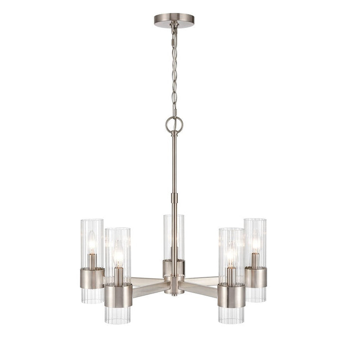 Millennium Lighting Caberton 5-Lt Chandelier, Nickel/Clear Beveled