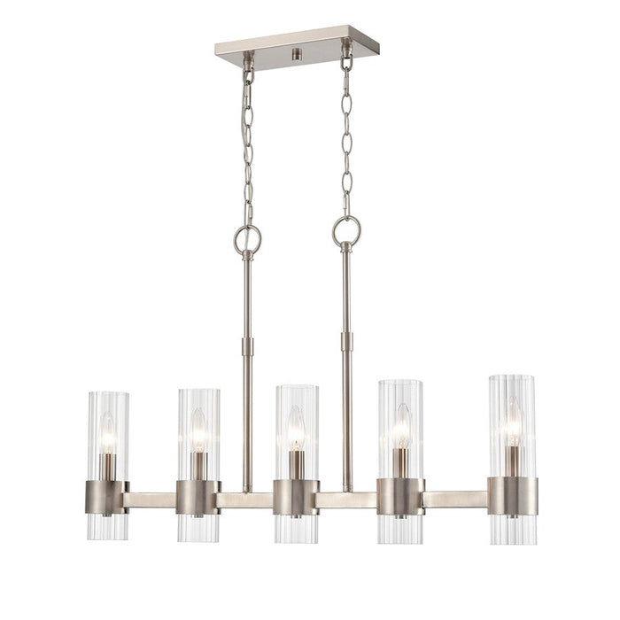 Millennium Lighting Caberton 5-Lt Chandelier, Nickel/Clear Beveled