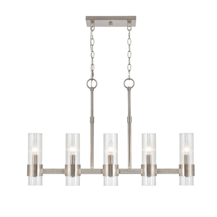 Millennium Lighting Caberton 5-Lt Chandelier, Nickel/Clear Beveled