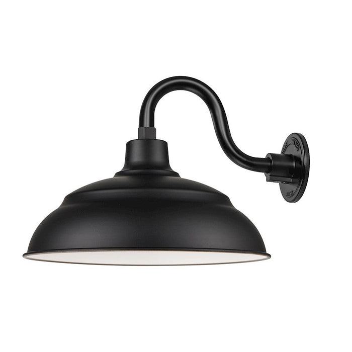 Millennium Lighting R Series 14" Warehouse Shade/10" Gooseneck, B - UWS14GN10-SB