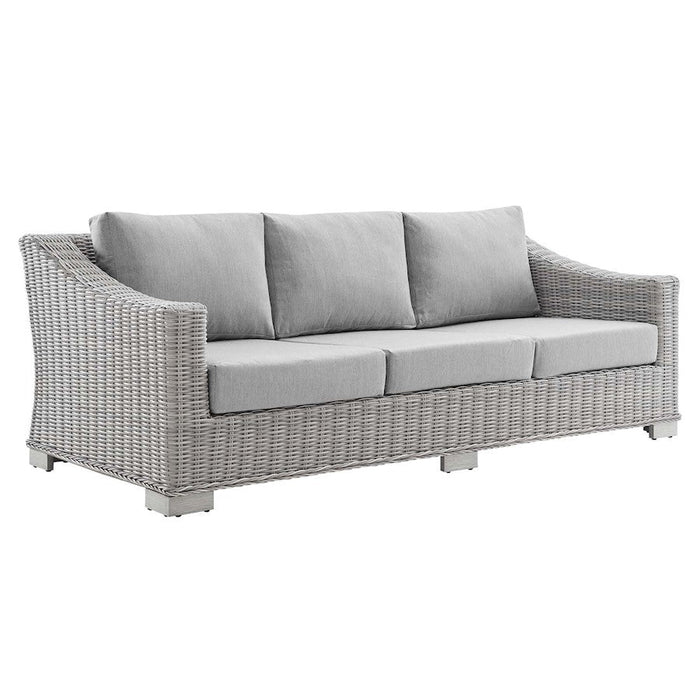 Modway Furniture Conway Patio Sofa, Light Gray Gray - EEI-3974-LGR-GRY