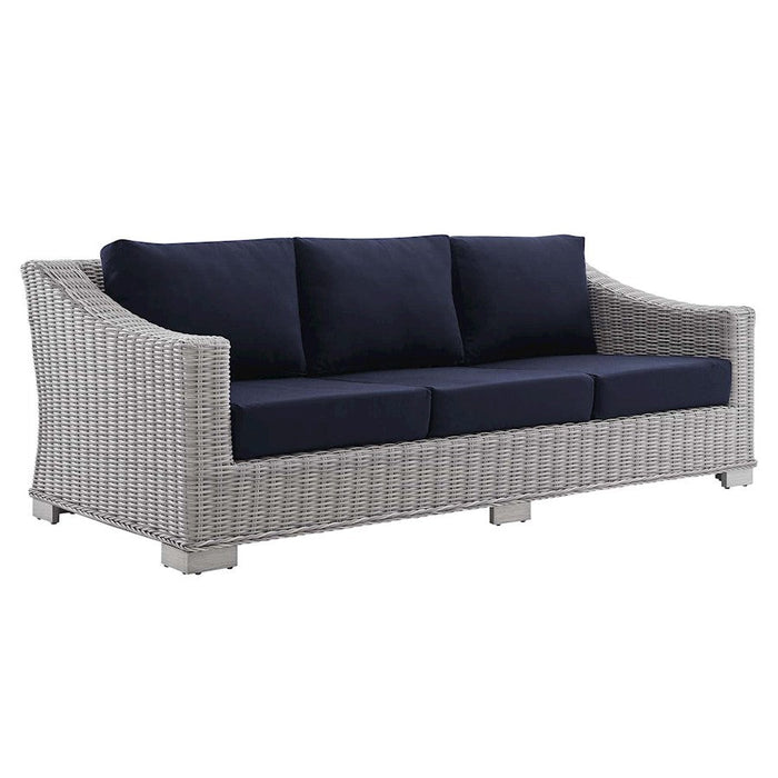 Modway Furniture Conway Patio Sofa, Light Gray Navy - EEI-3974-LGR-NAV