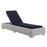 Modway Furniture Conway Patio Chaise Lounge, Gray Navy - EEI-3978-LGR-NAV