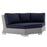 Modway Furniture Conway Patio Round Corner Chair, Gray Navy - EEI-3979-LGR-NAV