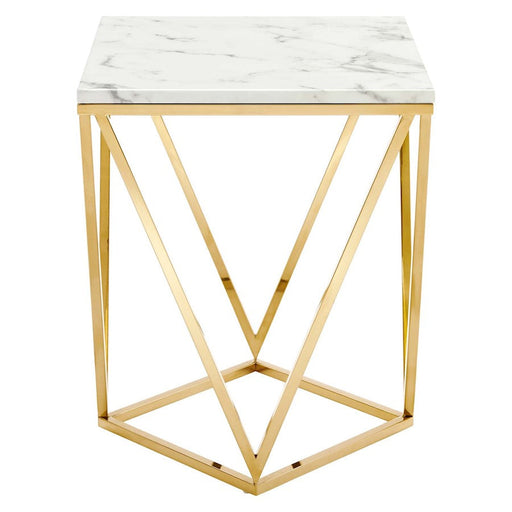 Modway Furniture Vertex End Table, Gold White