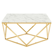 Modway Furniture Vertex Coffee Table, Gold White - EEI-4207-GLD-WHI