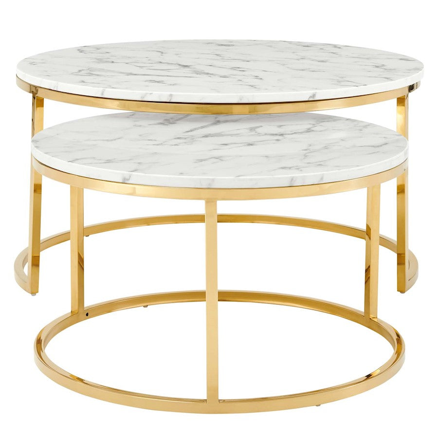 Modway Furniture Ravenna Coffee Table, Gold White - EEI-4208-GLD-WHI