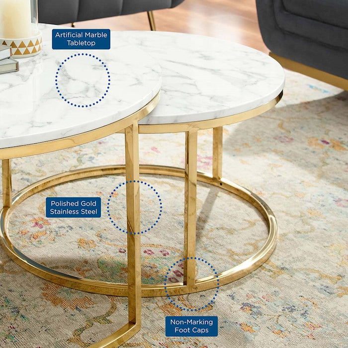 Modway Furniture Ravenna Coffee Table, Gold White