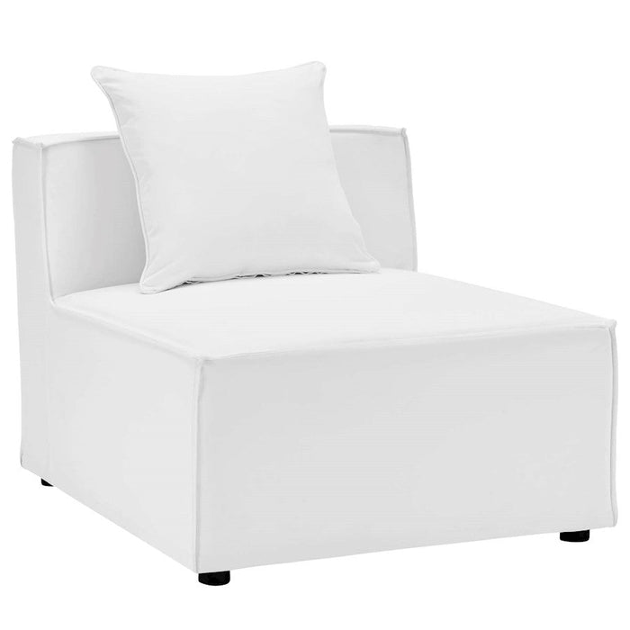 Modway Furniture Saybrook Patio Sofa Armless Chair, White - EEI-4209-WHI