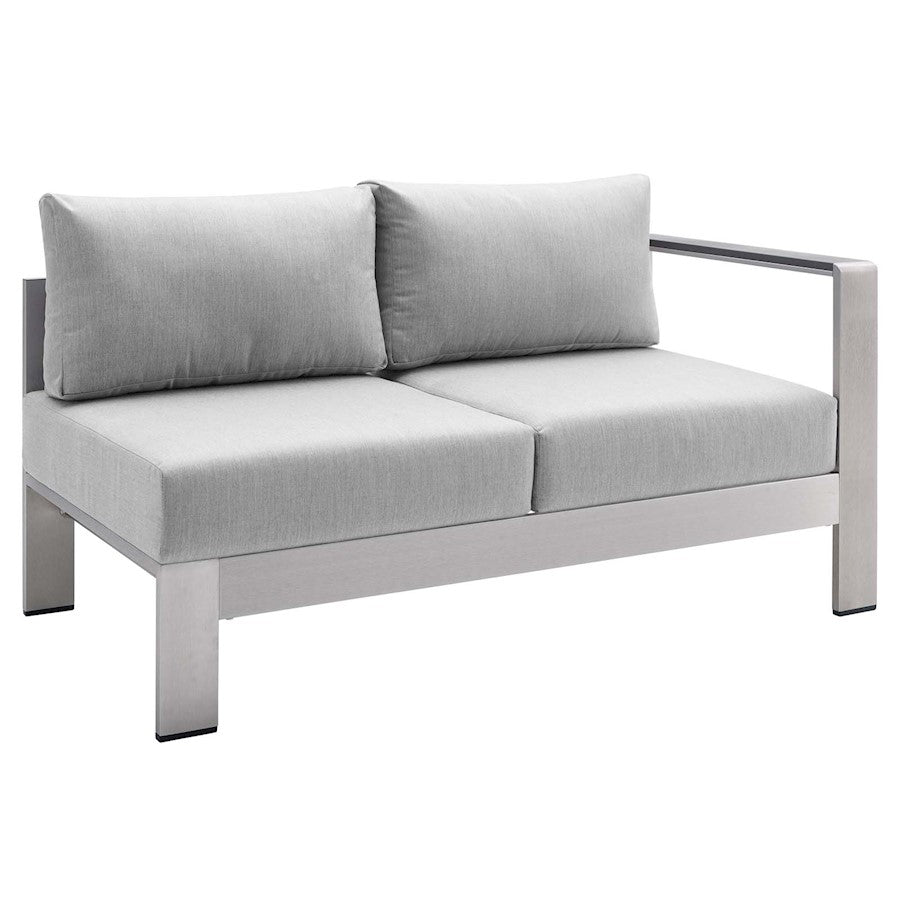 Modway Furniture Shore Patio Right-Arm Loveseat, Silver Gray - EEI-4222-SLV-GRY