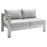 Modway Furniture Shore Patio Left-Arm Loveseat, Silver Gray - EEI-4223-SLV-GRY