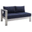 Modway Furniture Shore Patio Left-Arm Loveseat, Silver Navy - EEI-4223-SLV-NAV