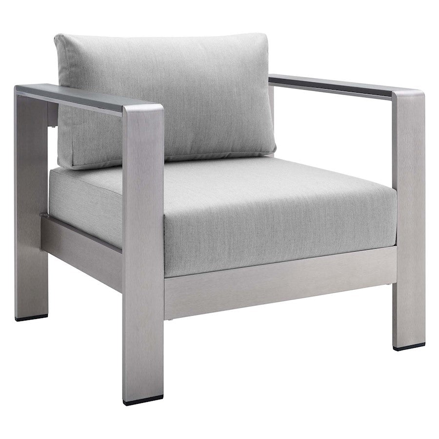 Modway Furniture Shore Patio Armchair, Silver Gray - EEI-4225-SLV-GRY