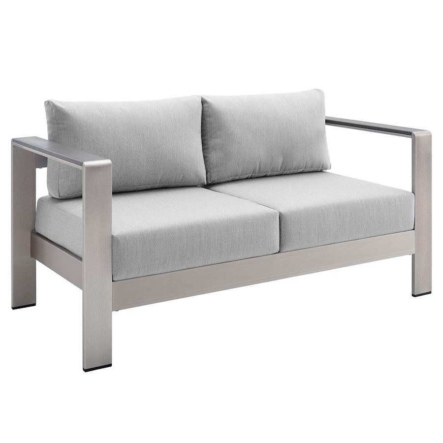 Modway Furniture Shore Patio Loveseat, Silver Gray - EEI-4226-SLV-GRY