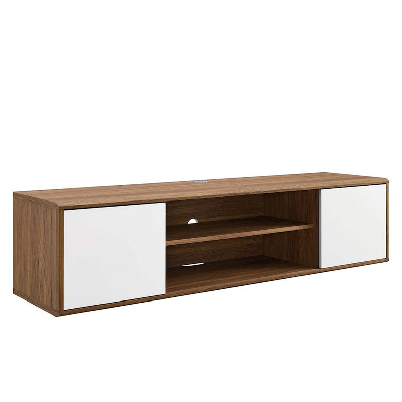 Modway Furniture Envision 60" Wall Mount TV Stand, Walnut WH - EEI-4265-WAL-WHI