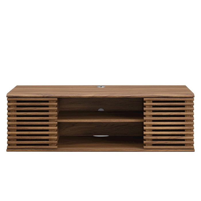 Modway Furniture Render 46" Wall-Mount Console TV Stand, Walnut