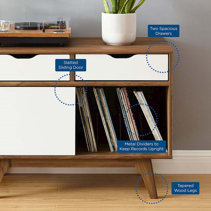 Modway Furniture Envision 17" Display Stand, Walnut White