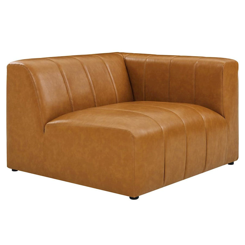 Modway Furniture Bartlett Vegan Leather Right-Arm Chair, Tan - EEI-4395-TAN