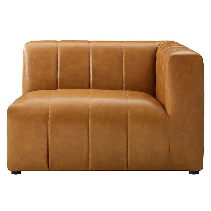 Modway Furniture Bartlett Vegan Leather Right-Arm Chair, Tan