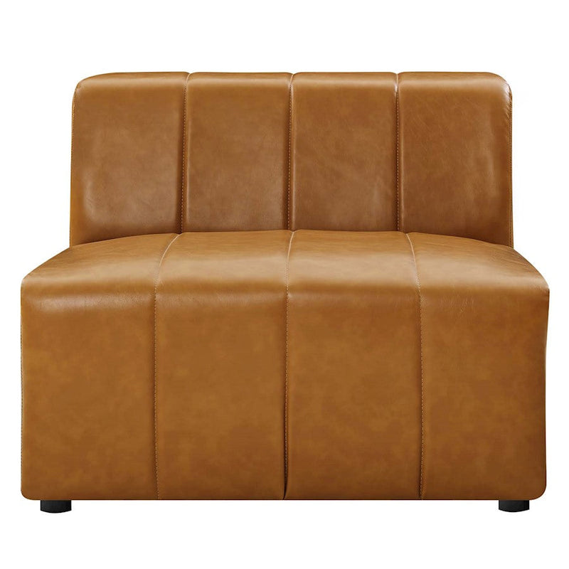 Modway Furniture Bartlett Vegan Leather Armless Chair, Tan
