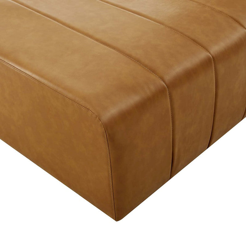 Modway Furniture Bartlett Vegan Leather Armless Chair, Tan