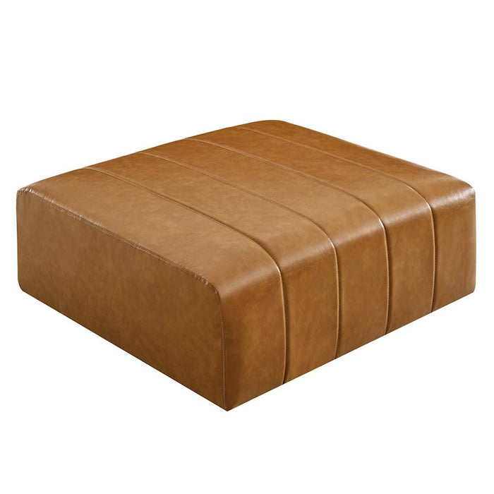 Modway Furniture Bartlett Vegan Leather Ottoman, Tan