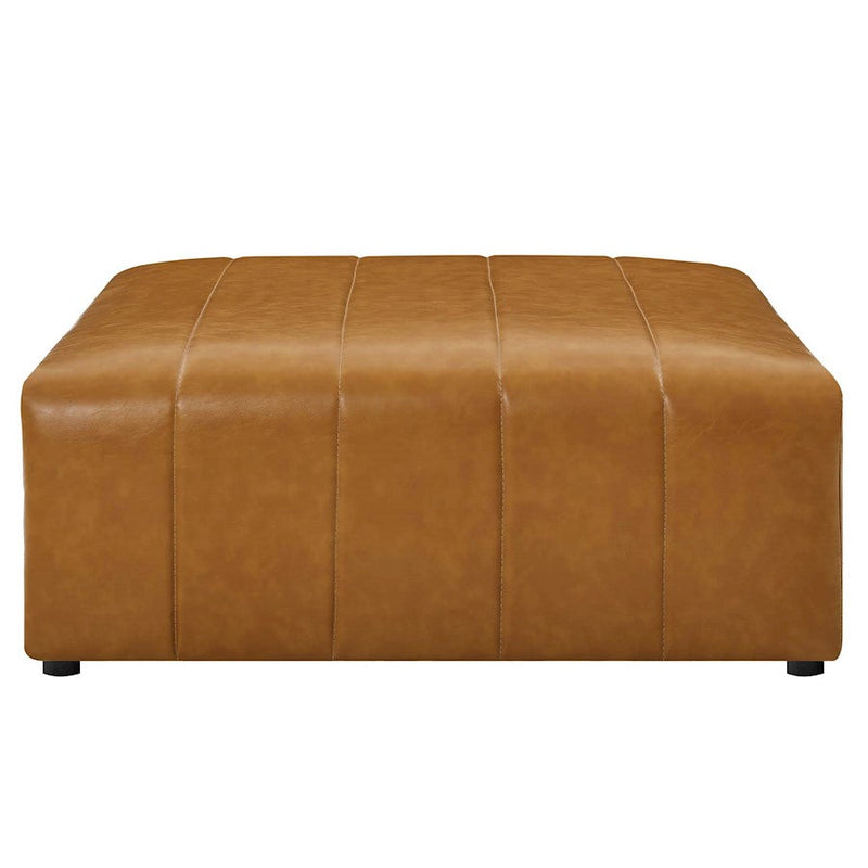 Modway Furniture Bartlett Vegan Leather Ottoman, Tan