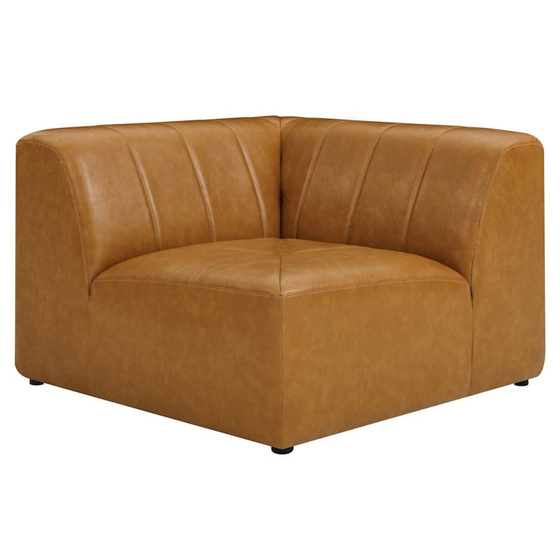 Modway Furniture Bartlett Vegan Leather Corner Chair, Tan - EEI-4403-TAN
